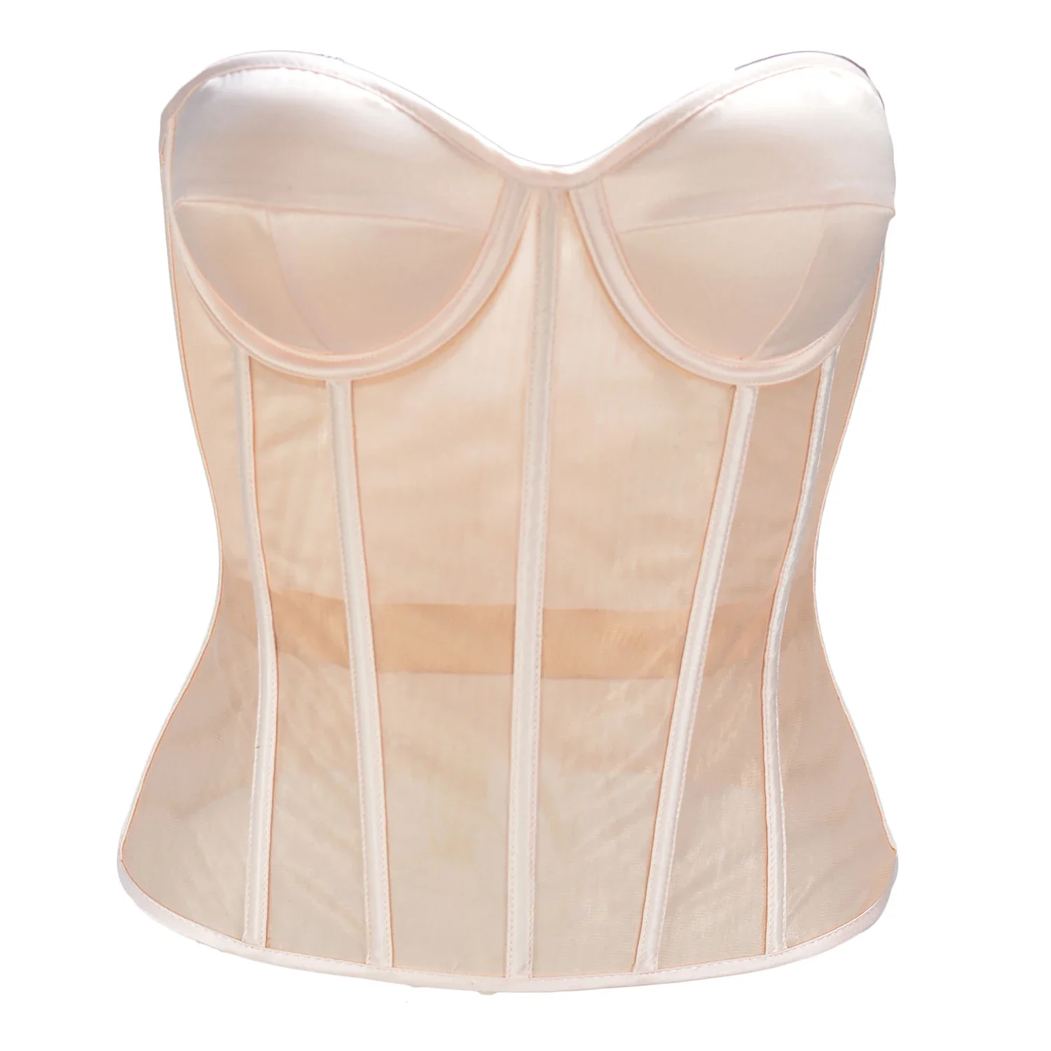 Sheer Mesh Bra - Abdominal Corset Double Layer Transparent Mesh